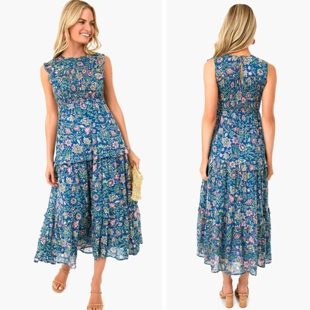 New!Banjanan Iris Dress in Poppy Mallow‎ Surf